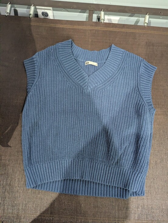 SO Sweaters - SO Blue V-Neck Knit Sweater Vest